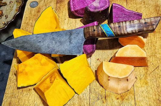 custom-made carbon steel kitchen knife