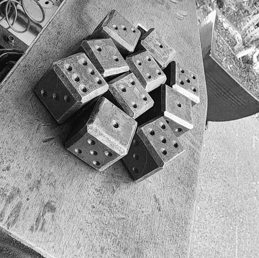 Hand-Forged Steel Dice - Pair