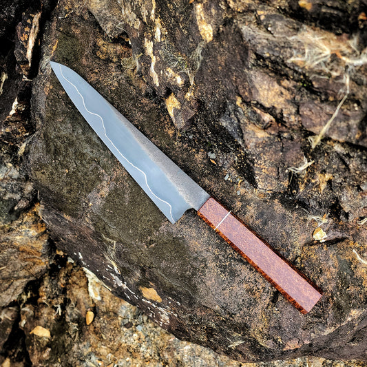 "Sagittarius A" San Mai Chef's Knife - 80CrV2/Ni/1020